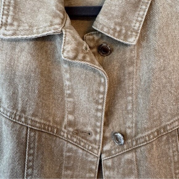 Elan Beige Wash Denim Jean button up Vest - Picture 4 of 13
